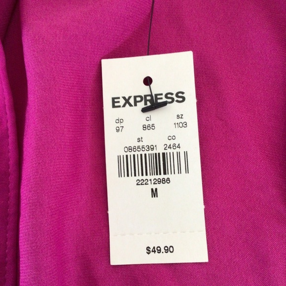 EXPRESS FAUX WRAP PINK BLOUSE NWT MEDIUM - Picture 9 of 12